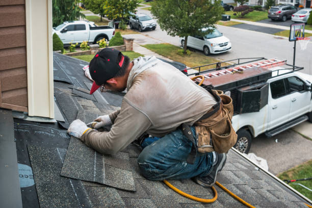 Professional Gutter Installation technician working in Bennett, CO